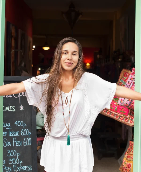 Woman opening a business