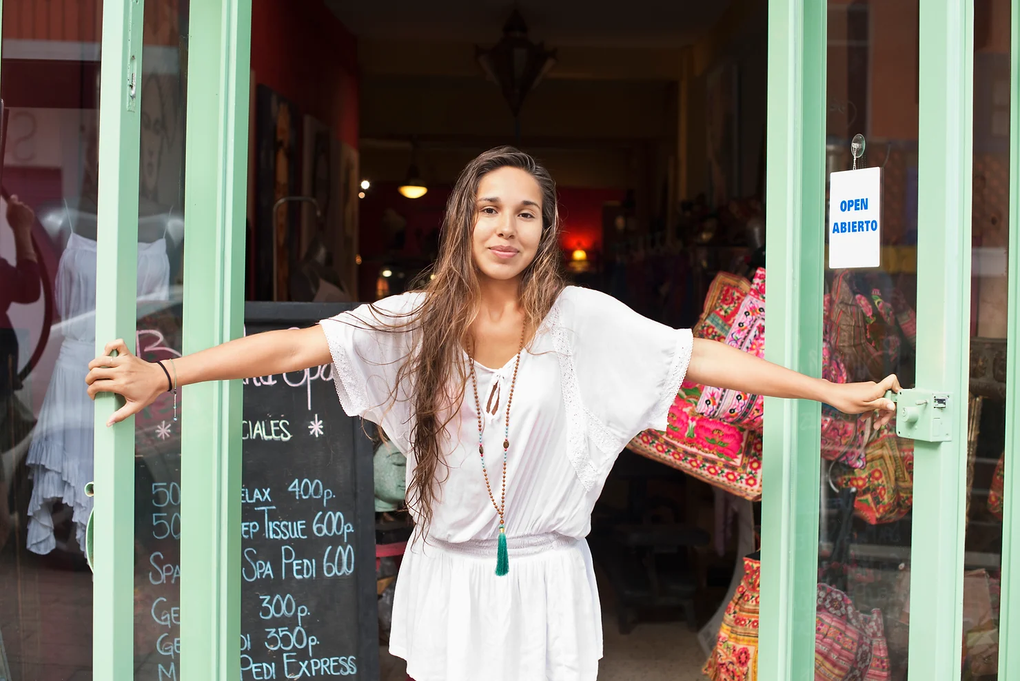 Woman opening a business